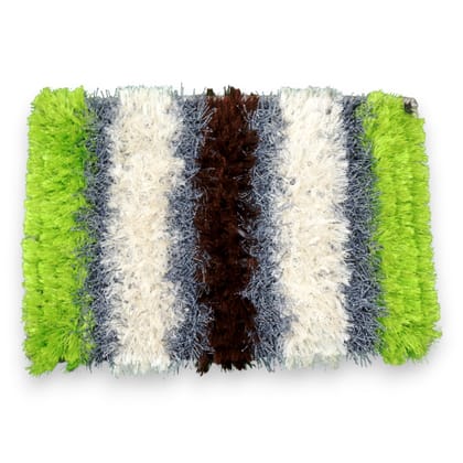 Eluru-Premium Multicolor Striped Shaggy Rug | Soft Decorative Floor Mat for Living Room, Bedroom & Entrance