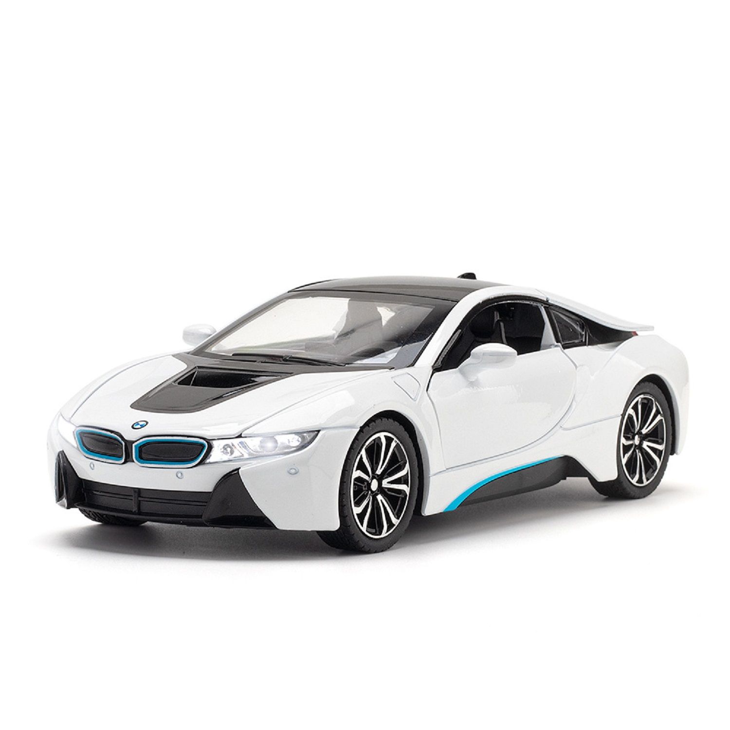KTRS Enterprise 1:32 Scale Big BW I8 Toy Metal Model Simulation Sports Model Pull Back Diecast with Openable Door and Sound Light