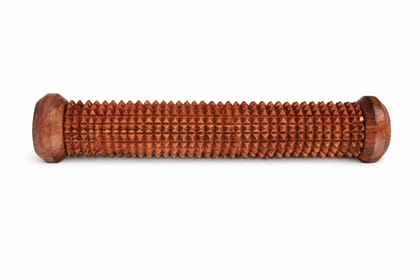 Brown Handicraft Shisham Wood Foot Roller Massager For Acupressure Foot Massage