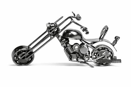 Black Silver Iron Mini Bike For Home Decor Decorative Showpiece Showcase(5X3-Inches)