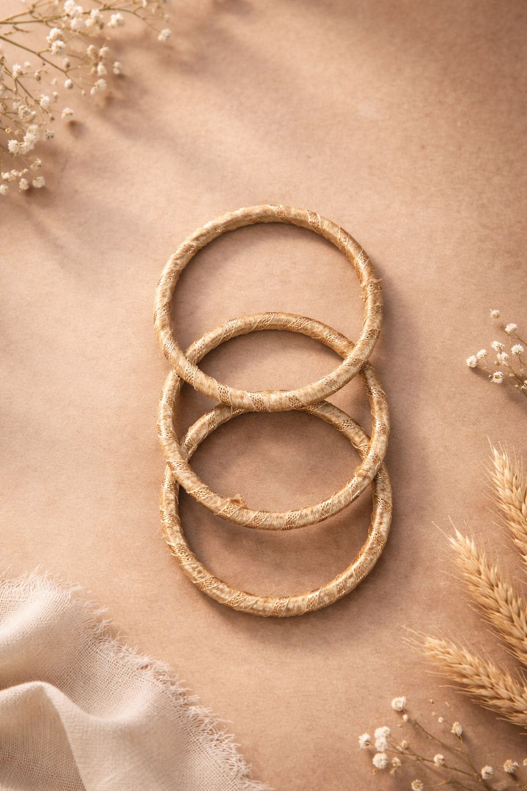 Golden Thread Wrapped Bangles Set for Women - Ethnic & Festive Wear
