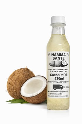 Coconut Oil, Nariyal Tel, Copra Oil, Virgin Coconut Oil, Cold Pressed Coconut Oil 230gm