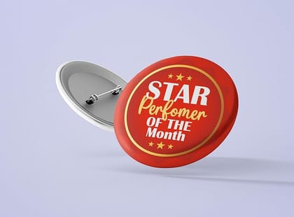 Star Performer Badge Pack Of 10 Round Pin Button Badge For Students Colleges Classes Office Boys Girls Men Women Batches For Bags, Backpack Size-58mm