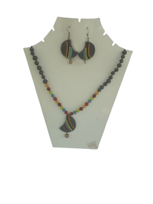 Terracotta Multicolour Beaded Necklace Set