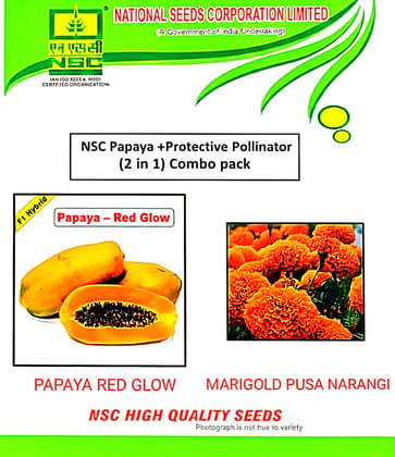 Papaya +Protective Pollinator 2 in 1 Combo pack(PAPAYA RED GLOW + MARIGOLD PUSA NARANGI) Papaya +Protective Pollinator 2 in 1 Combo pack(PAPAYA RED GLOW + MARIGOLD PUSA NARANGI)
