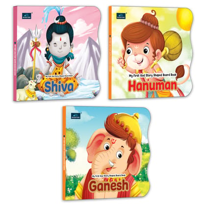 My First Shaped Board Book – Illustrated Shiva, Hanuman and Ganesha Hindu Gods Mythology Story Book for Kids - Age 2+ Yrs (Indian Gods and Goddesses)