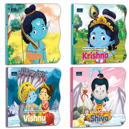 My First Shaped Board Book – Ganesh, Shiv, Krishna and Ram Hindu Gods Mythology Story Book for Kids - Age 2+ Yrs (Indian Gods and Goddesses)