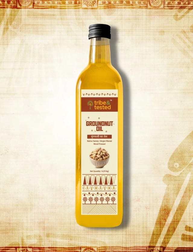 Tribe & Tested Wood Pressed Groundnut Oil - Native Variety, Single Filtered