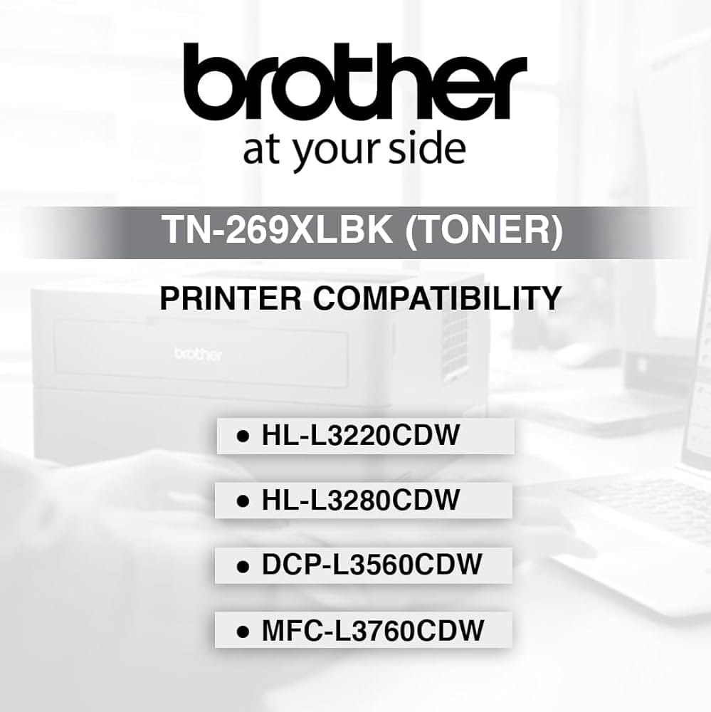 Brother Toner TN-269XLBK (Black Colour) Has 3000 Pages Yield Compatible with HL-L3220CDW HL-L3280CDW DCP-L3560CDW MFC-L3760CDW
