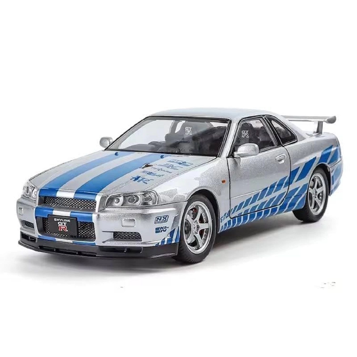 KTRS Enterprise 1/32 issan kyline GTR 34 kyline JDM Diecast Metal Miniature Race Toy Car Model Pull Back Sound Light Alloy Model Car Diecast Metal Vehicle Sound＆Light