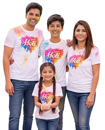 Holi T-Shirt Family Set & Couple Combo | 2026 Designs (RANDOM DESIGN / 80GSM)