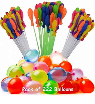 Magic Balloons Rubber - Automatic Fill and Tie Water Balloons for Holi - Multicolour 222 Pcs Self Sealing in 60 Seconds Magic Balloons Rubber - Automatic Fill and Tie Water Balloons for Holi - Multicolour 222 Pcs Self Sealing in 60 Seconds