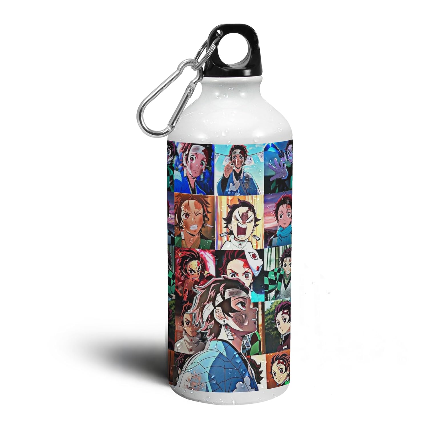 Demon Tanjiro Kamado Slayer Artistic - Printed Aluminium Anime Sipper Water Bottle Gift for Boys, Girls & Manga Comic Fans; 600ml; Pack of 1