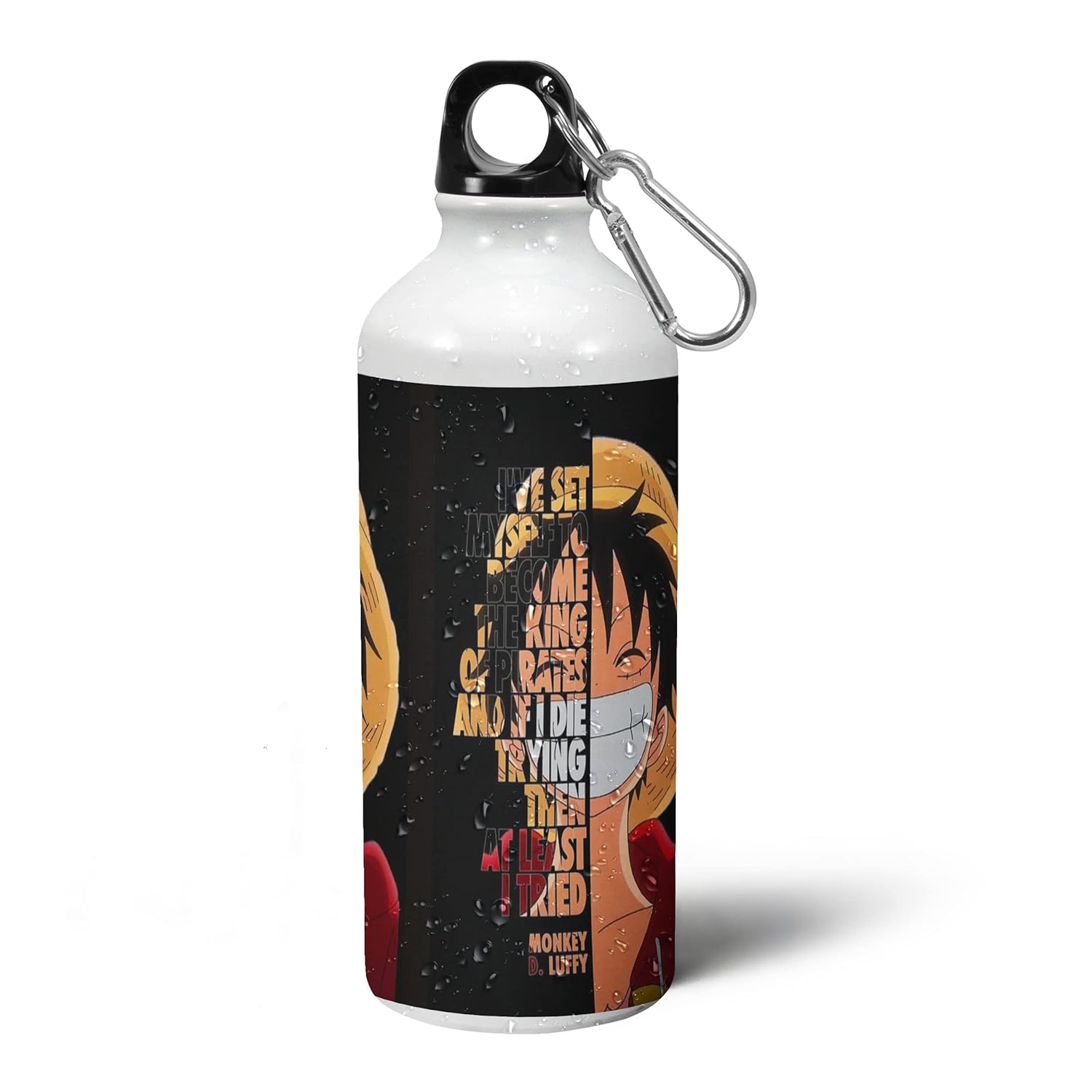 Luffy Artistic - Printed Aluminium Anime Sipper Water Bottle Gift for Boys, Girls & Manga Comic Fans; 600ml; 1pc