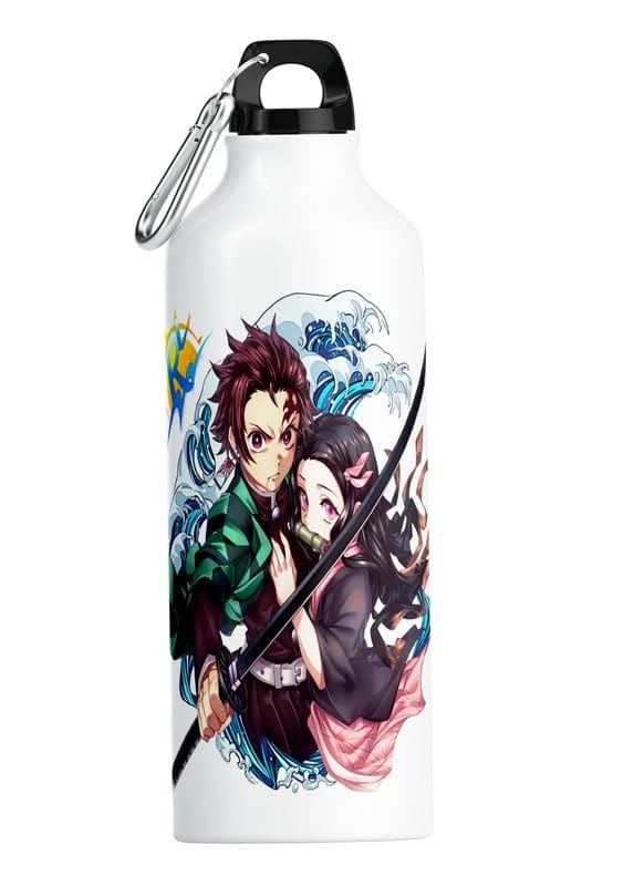 Demon Slayer Manga Printed Aluminum Sipper Bottle 750ml | Leak Proof Anime Water Bottle for Kids Adults | Birthday Gift