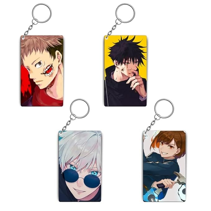 Jujutsu Kaisen Anime Keychains Kit - (Set Of 4 Jujutsu Kaisen Anime Keychains