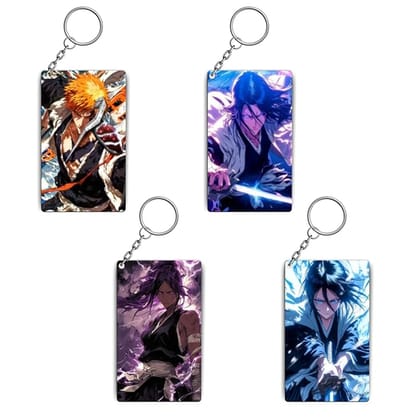 Bleach Anime Keychains Kit - (Set Of 4 Anime Keychains