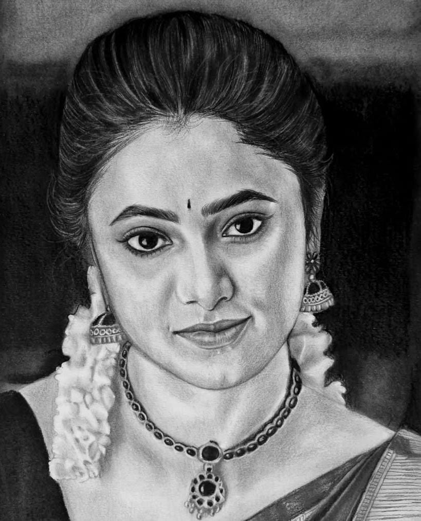 pencil portrait wall frame