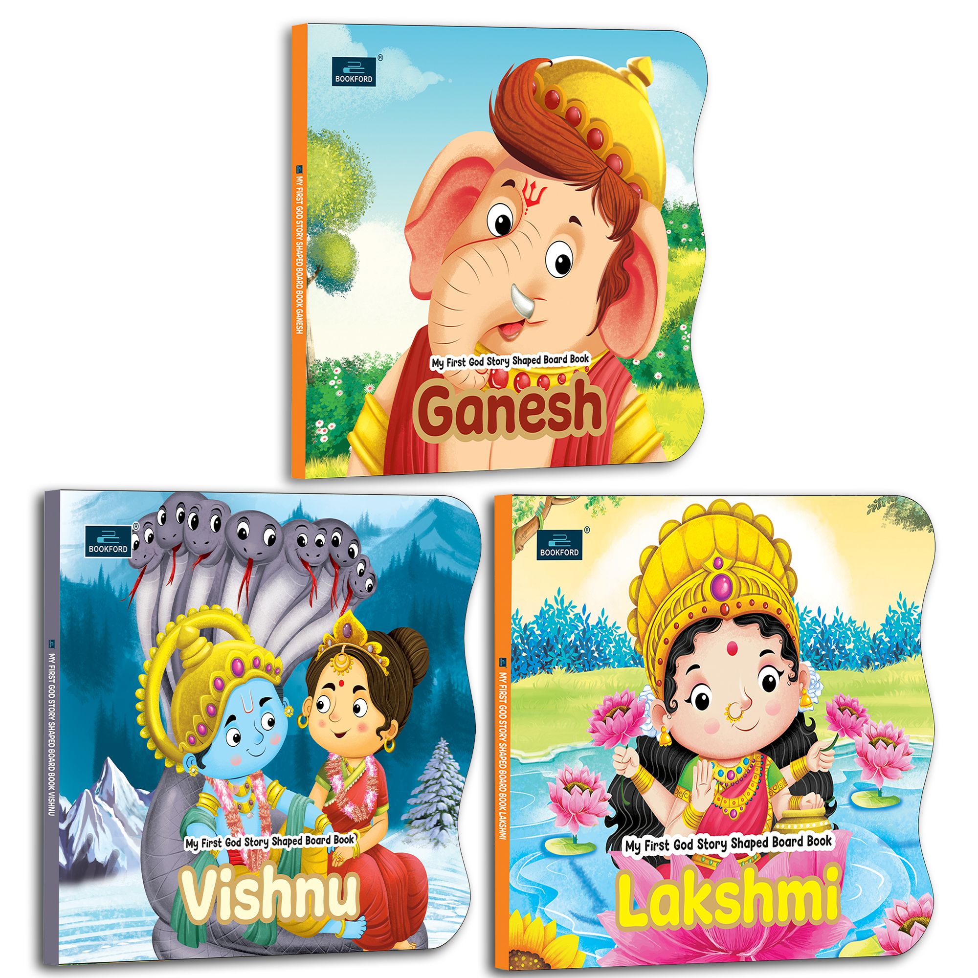 My First Shaped Board Book – Ganesh, Vishnu and Lakshmi Hindu Gods Mythology Story Book for Kids - Age 2+ Yrs (Indian Gods and Goddesses)