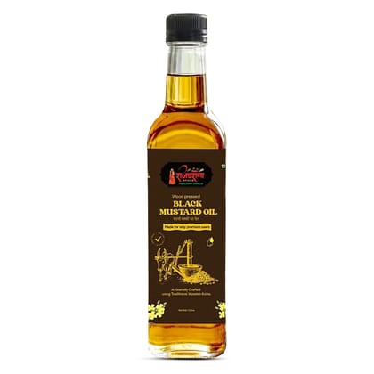 Rajgharana Spices Wood Pressed Black Mustard Oil - 100% Pure, Traditional Kolhu Rajgharana Spices Wood Pressed Black Mustard Oil - 100% Pure, Traditional Kolhu