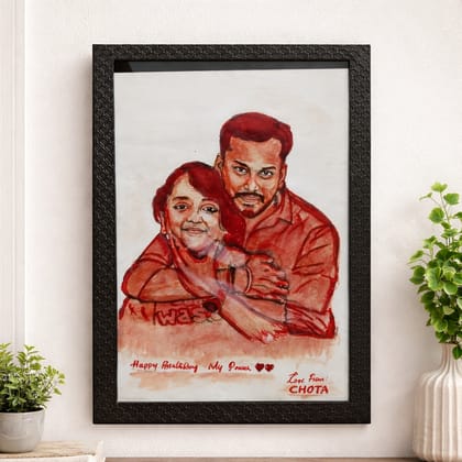 Custom Framed Monochromatic Red Portrait Custom Framed Monochromatic Red Portrait