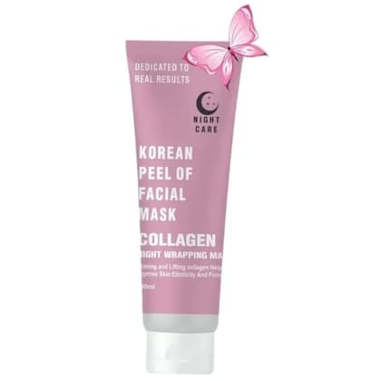 Korean Peel-Off Facial Mask | Collagen Night Care & Tight Wrapping Mask | Suitable for All Skin Types (Pack of 1)