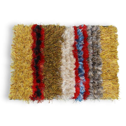 ELURU Premium Multi-Color Shaggy Floor Mat | Soft Fluffy Anti-Skid Carpet Rug for Living Room & Bedroom