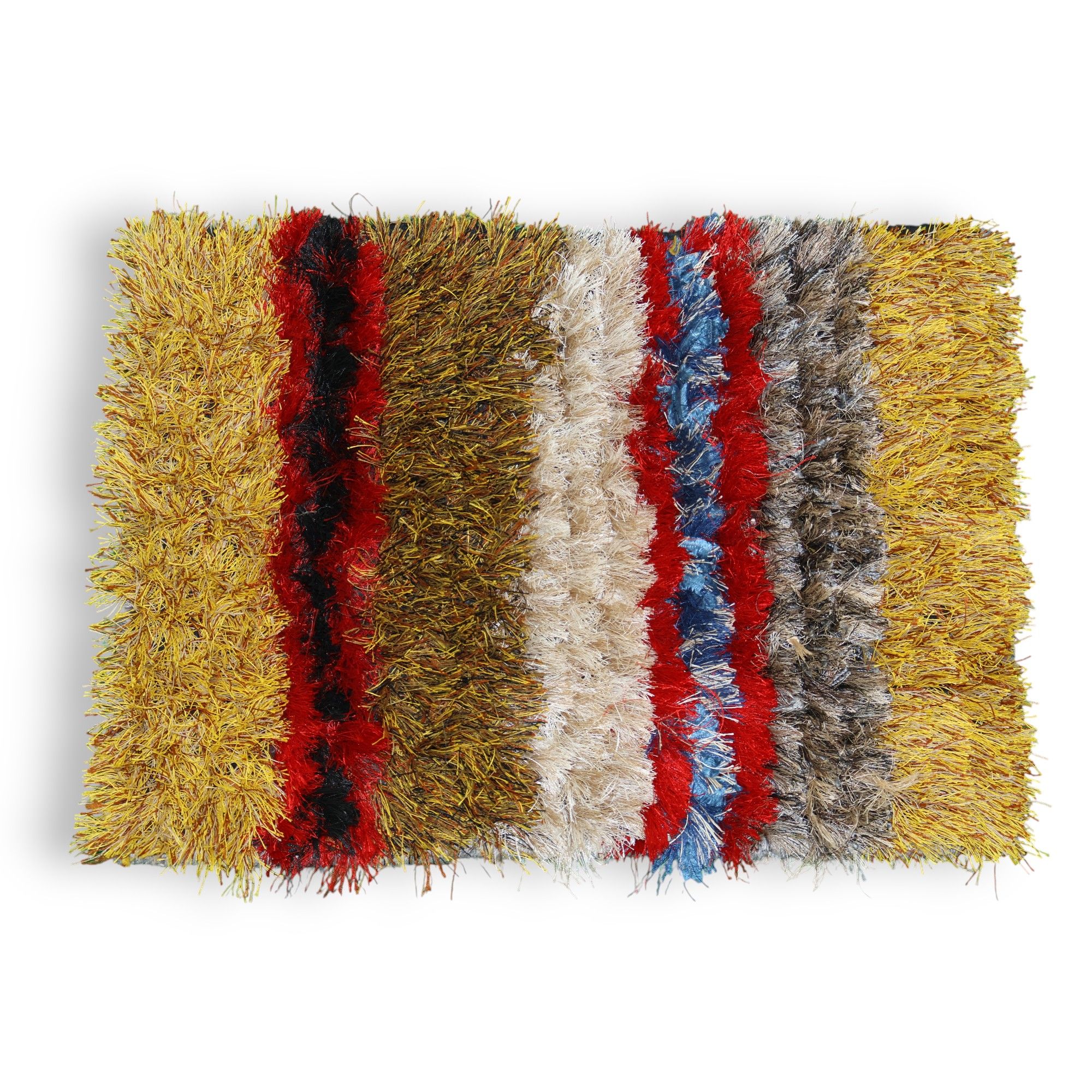 ELURU Premium Multi-Color Shaggy Floor Mat | Soft Fluffy Anti-Skid Carpet Rug for Living Room & Bedroom