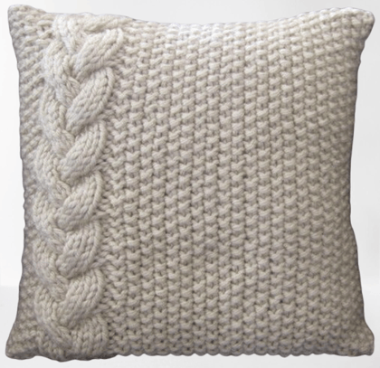 Chunky Knit Cushion Cover 16x16 Inch, Side Braided Cable Decorative Throw Chunky Knit Cushion Cover 16x16 Inch, Side Braided Cable Decorative Throw