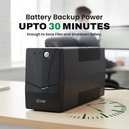 EVM Line Interactive UPS EPS720 – 600VA/360W Backup Power for CCTV, WiFi Routers, NVR/DVR, and PCs - 2 Years Warranty (EVM-EPS720)