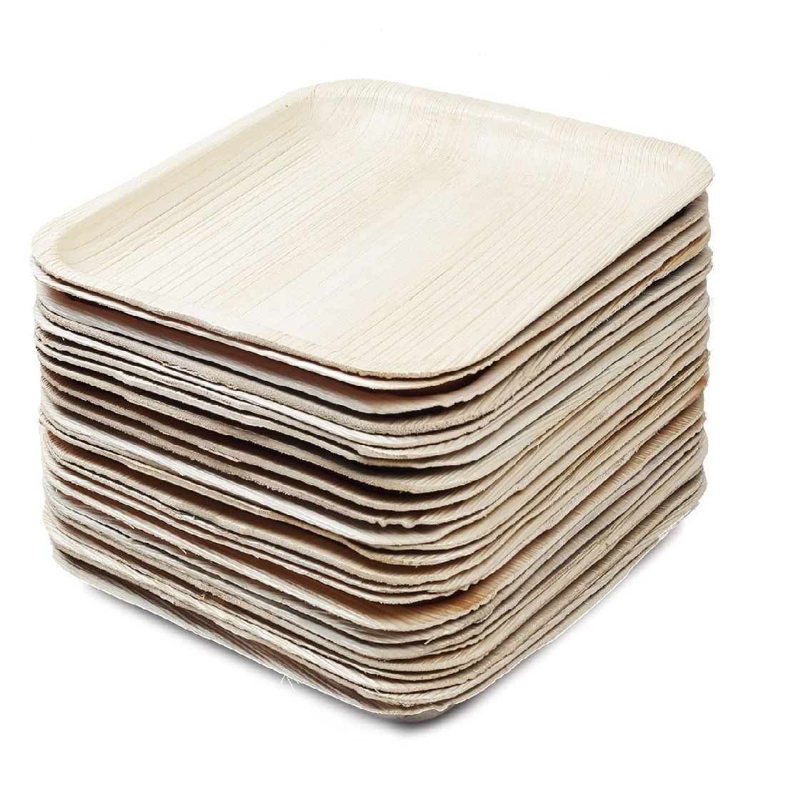 Natural Areca leaf Square Disposable 25 Plates 