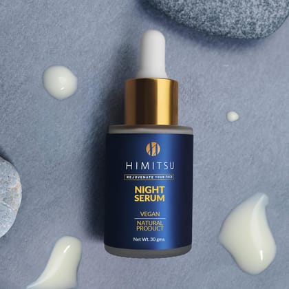Himitsu Anti Aging Night Serum for Women & Men - Glowing Skin, Fights Fine Lines & Wrinkles, Deep Hydration, Nourishment & Collagen Boost with Hyaluronic Acid & Natural Retinol for All Skin Types