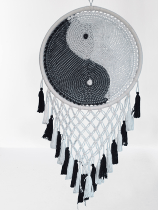 Handmade black & White Dream Catcher Wall Hanging Handmade black & White Dream Catcher Wall Hanging