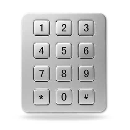 Linepro 4x3 Stainless Steel Industrial Metal Keypad | Model LP 2319