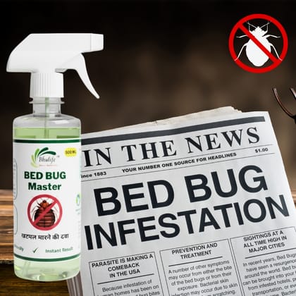 Natural Bug, Flea, Tick Repellent Spray 500MLx1 | Effective Bedbug Killer Spray For Home (Pack Of 1)