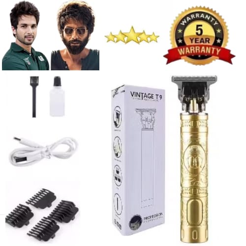 VINTAGE T9 Professional Gold Hair Trimmer with Comb Attachments
