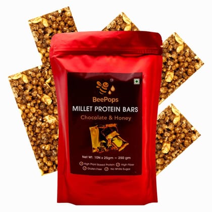 BeePops Super Savor Protein Bars-Chocolate & Honey  (10NX25G)