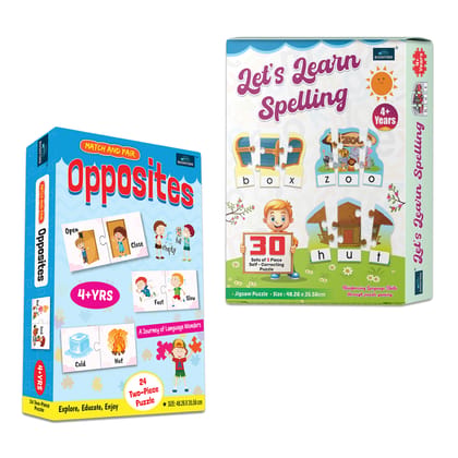 Match & Pair Opposite Words & Let’s Learn Spelling – Combine early vocabulary, opposites, and spelling fun to build strong foundation skills | Set of 2 Match & Pair Opposite Words & Let’s Learn Spelling – Combine early vocabulary, opposites, and spelling fun to build strong foundation skills | Set of 2