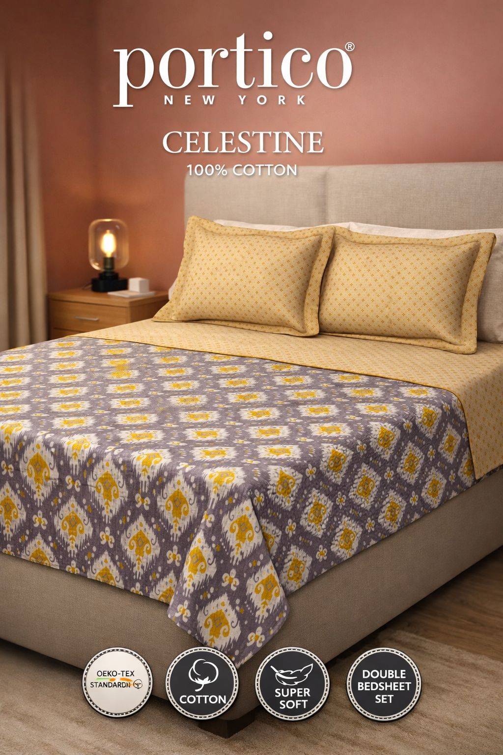Portico Celestine Floral Double Bedsheet Set