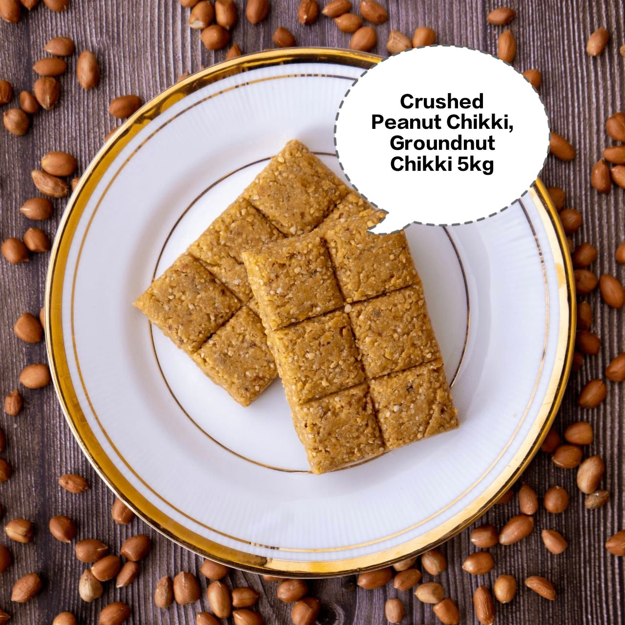 Crushed Peanut Chikki, Groundnut Chikki, Peanut Jaggery Bar, Shengdana Chikki, Kadalai Mittai 5kg