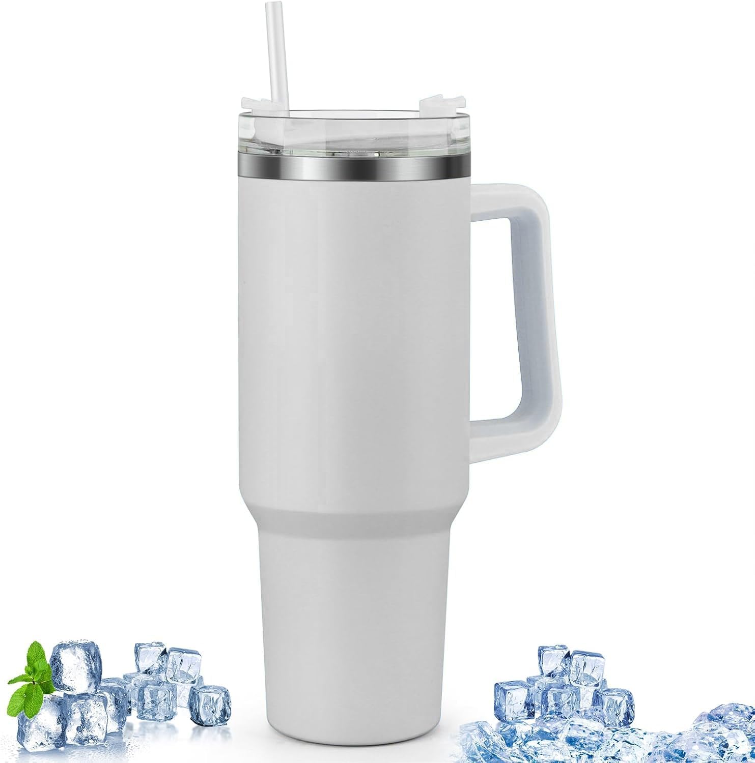 Tumbler with Straw and lid 1200ML Cup Stainless Steel Vacuum Insulated Tumbler for Water, Iced Tea or Coffee 1.2L Office Gym Travelling, 40 Oz (Multicolor)