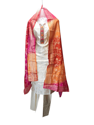 Zari Radiance Banarasi Silk Salwar Suite with Ombré Dupatta Zari Radiance Banarasi Silk Salwar Suite with Ombré Dupatta