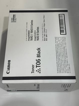 Canon T06 Black Original Toner Cartridge for imageRUNNER IR1643, IR1643i, IR1643iF, IR1643P