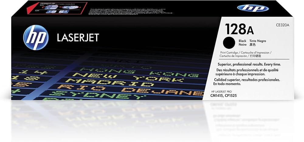 HP 128A Original LaserJet Toner Cartridge, Black