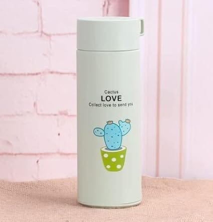 Premium Plant Print Glass Water Bottle with Foodgrade Silicone Plastic - 450ml