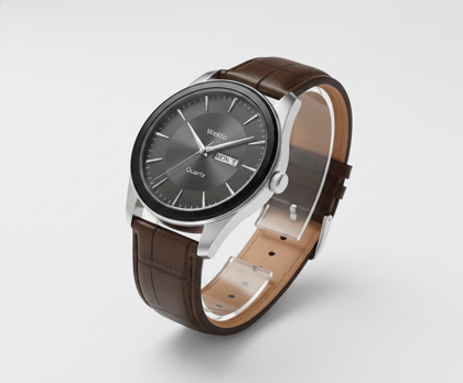 WEKTU Elegant Men's Analog Watch with Premium Brown Leather Strap | Japanese Quartz Movement with Day & Date Display | Scratch-Resistant Mineral Glass | Water Resistant Business Wear Watch for Men