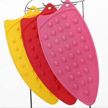 Silicone & Iron Mat (Red/Blue & Yellow) – Heat Resistant Multipurpose Iron Stand Mat for Kitchen, Dining & Home Use