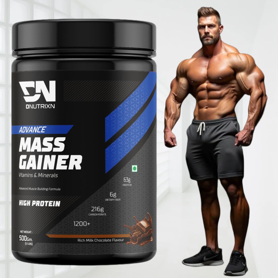 DNUTRIXN Advance Mass Gainer 500GM (Chocolate Flavour) , 21g Protein