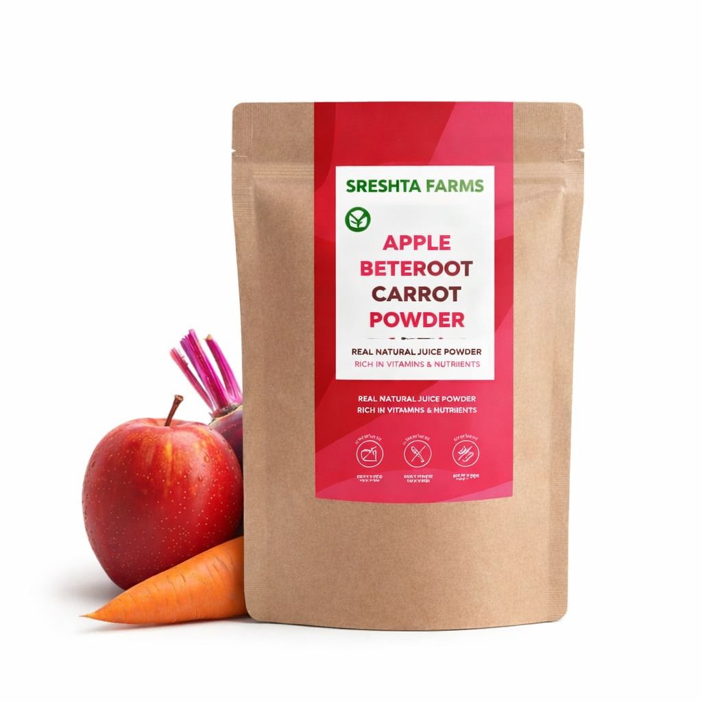 Sreshta Farms ABC Powder (Apple Beetroot Carrot) – Natural Immunity Booster & Daily Nutrition Mix | No Added Sugar | (500gm)
