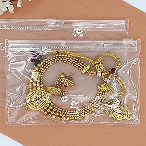 Transparent PVC Multipurpose Premium Quality Packing Pouch, Combo of 10, Zip Lock Pouch Storage Organizers, Size 4 inch Height, 8 inch Length inch